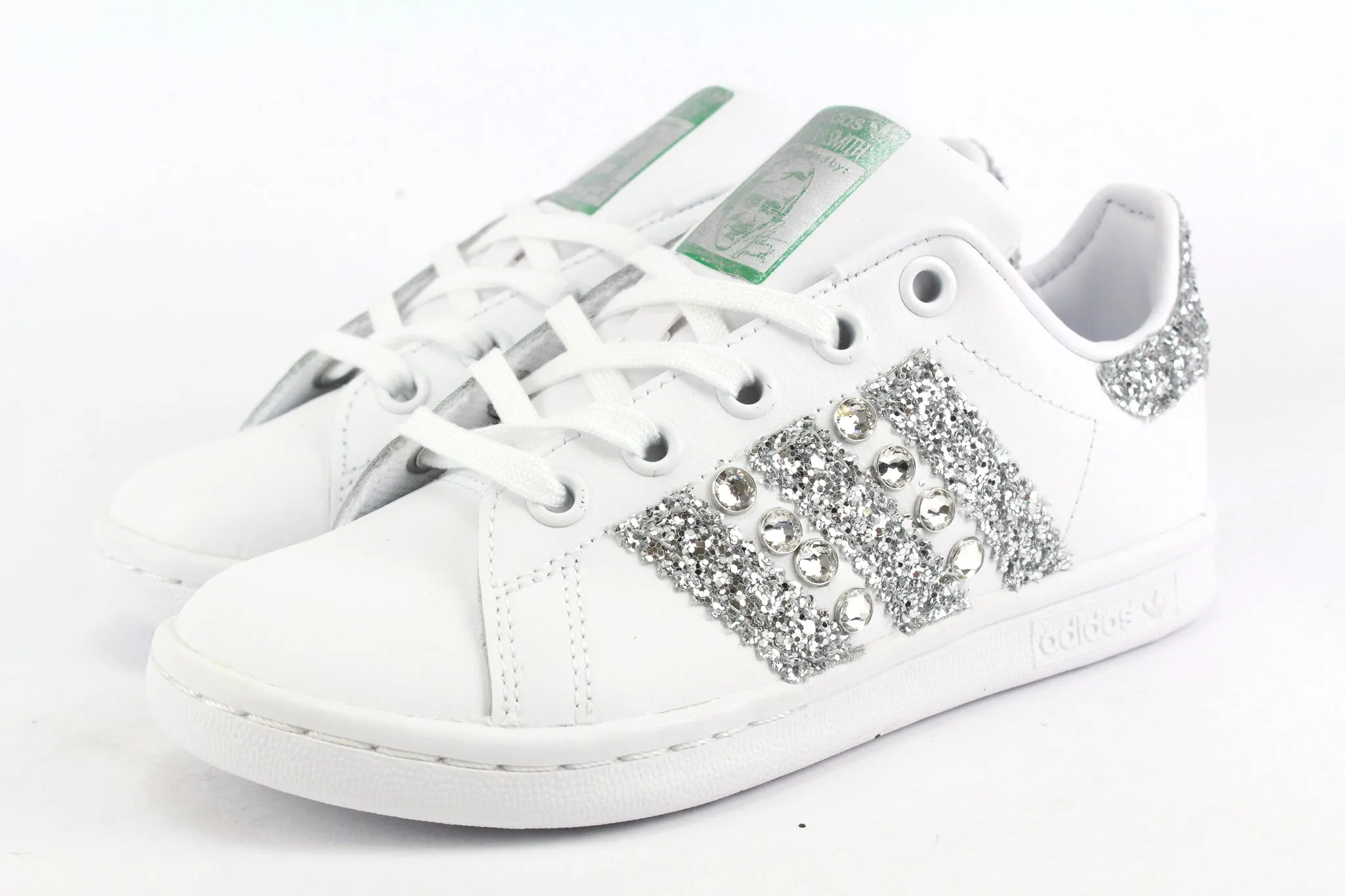 Adidas Stan Smith J Silver Glitter & Strass