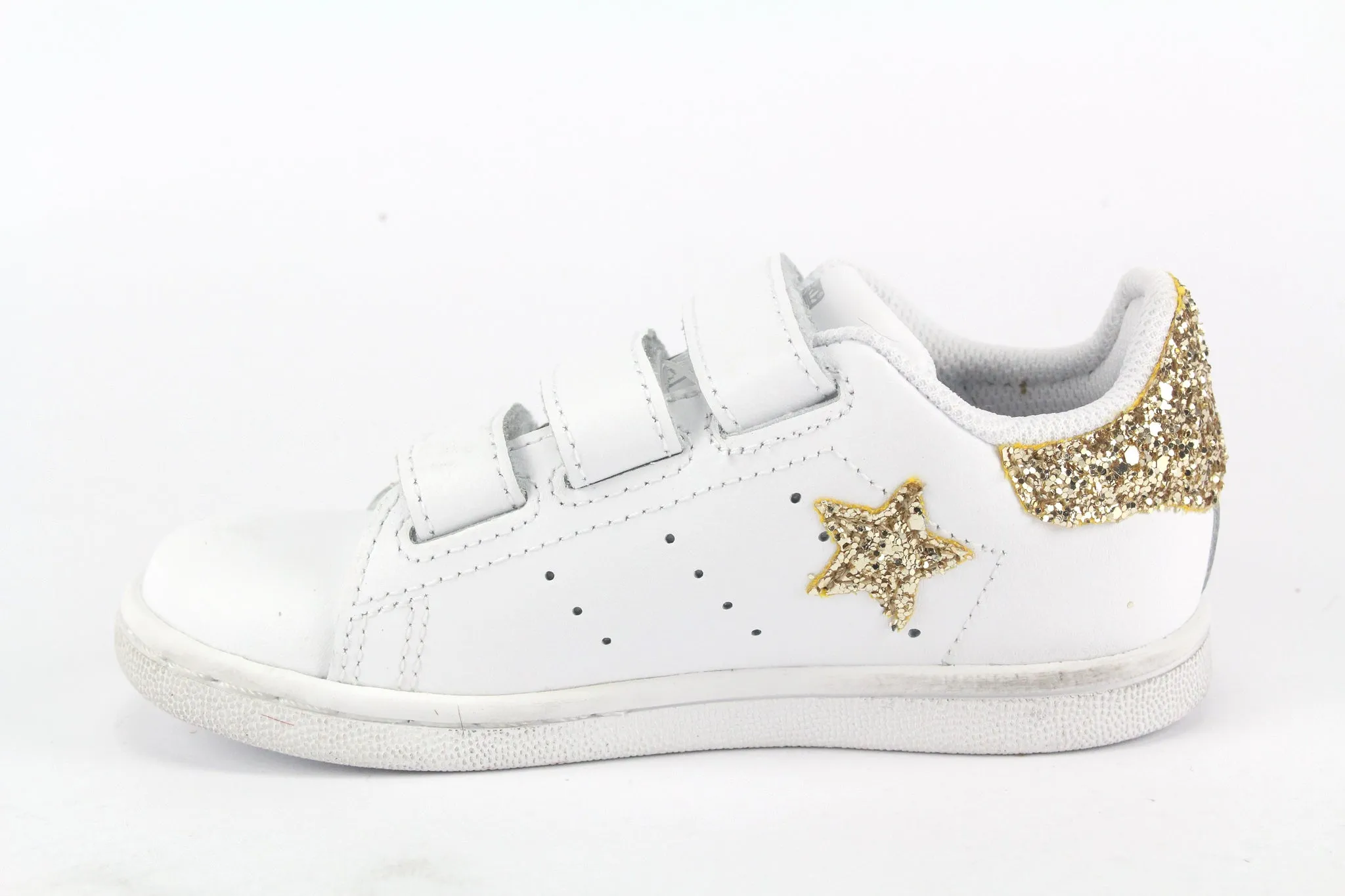 Adidas Stan Smith J Stelle Gold Glitter