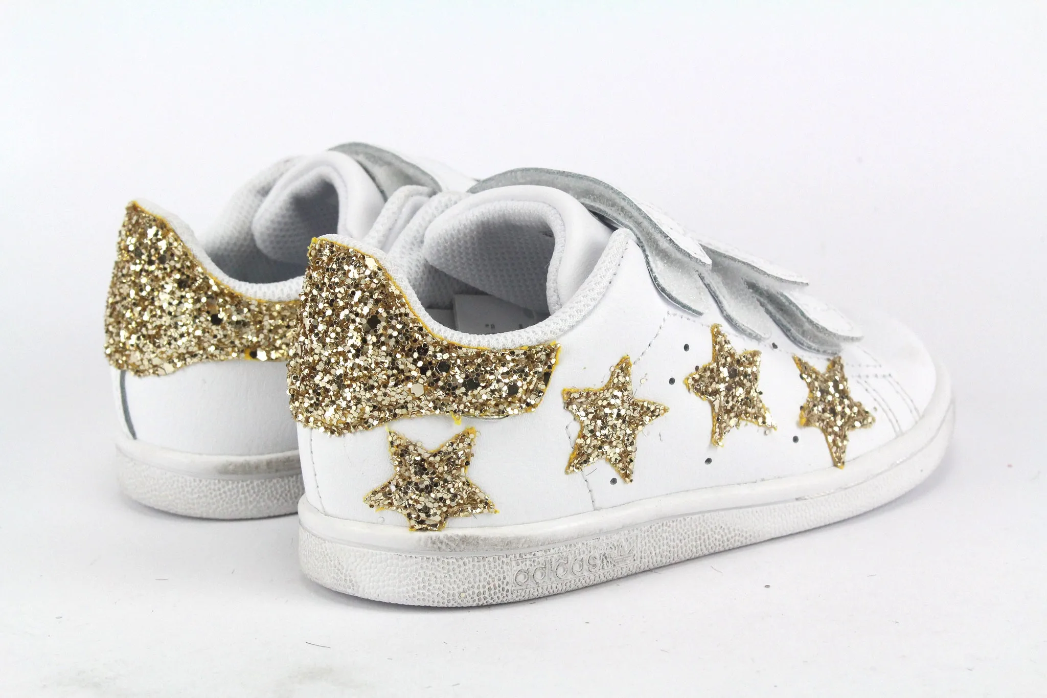 Adidas Stan Smith J Stelle Gold Glitter