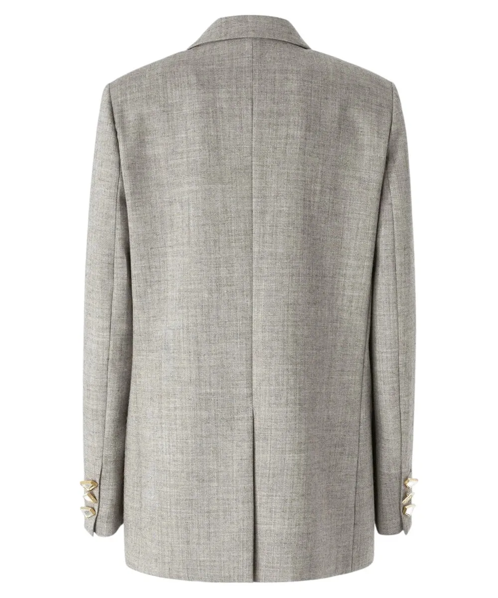 Blazer Doppiopetto Elice in Lana Grigio