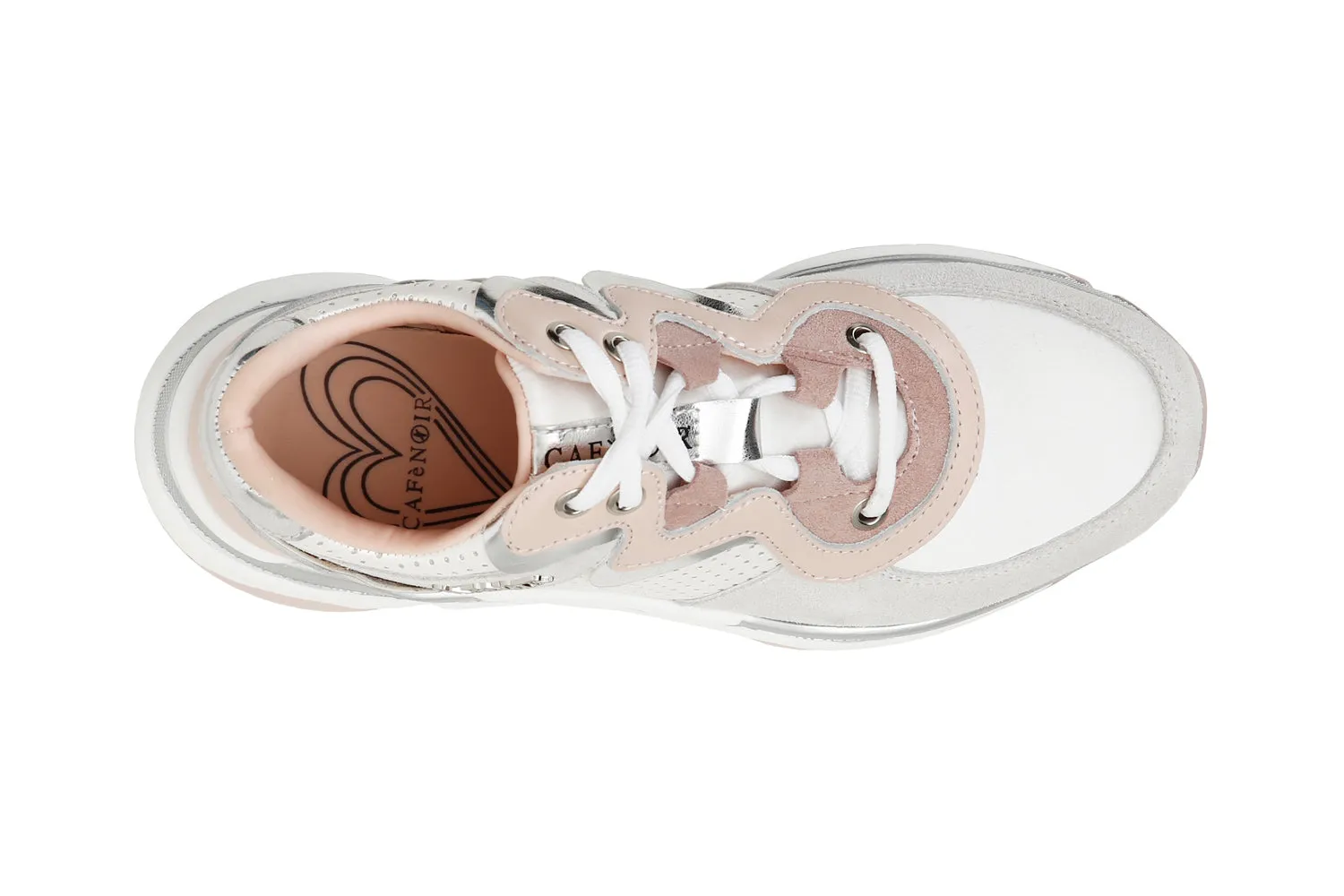 CafèNoir donna sneakers dettagli rosa in pelle