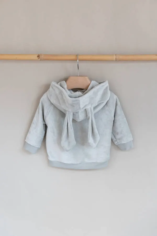 Cardigan con Orecchie in Velluto - Grigio Ghiaccio 27