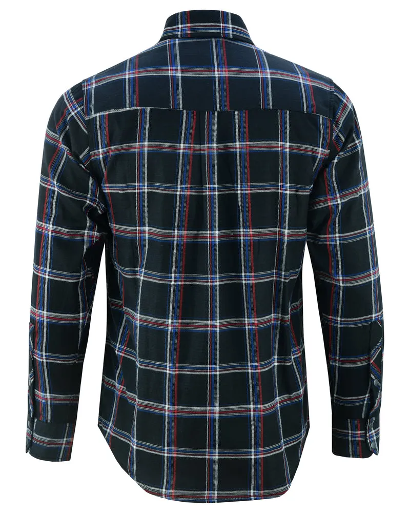 Daniel Smart Flannel Shirt - Black, Red and Blue