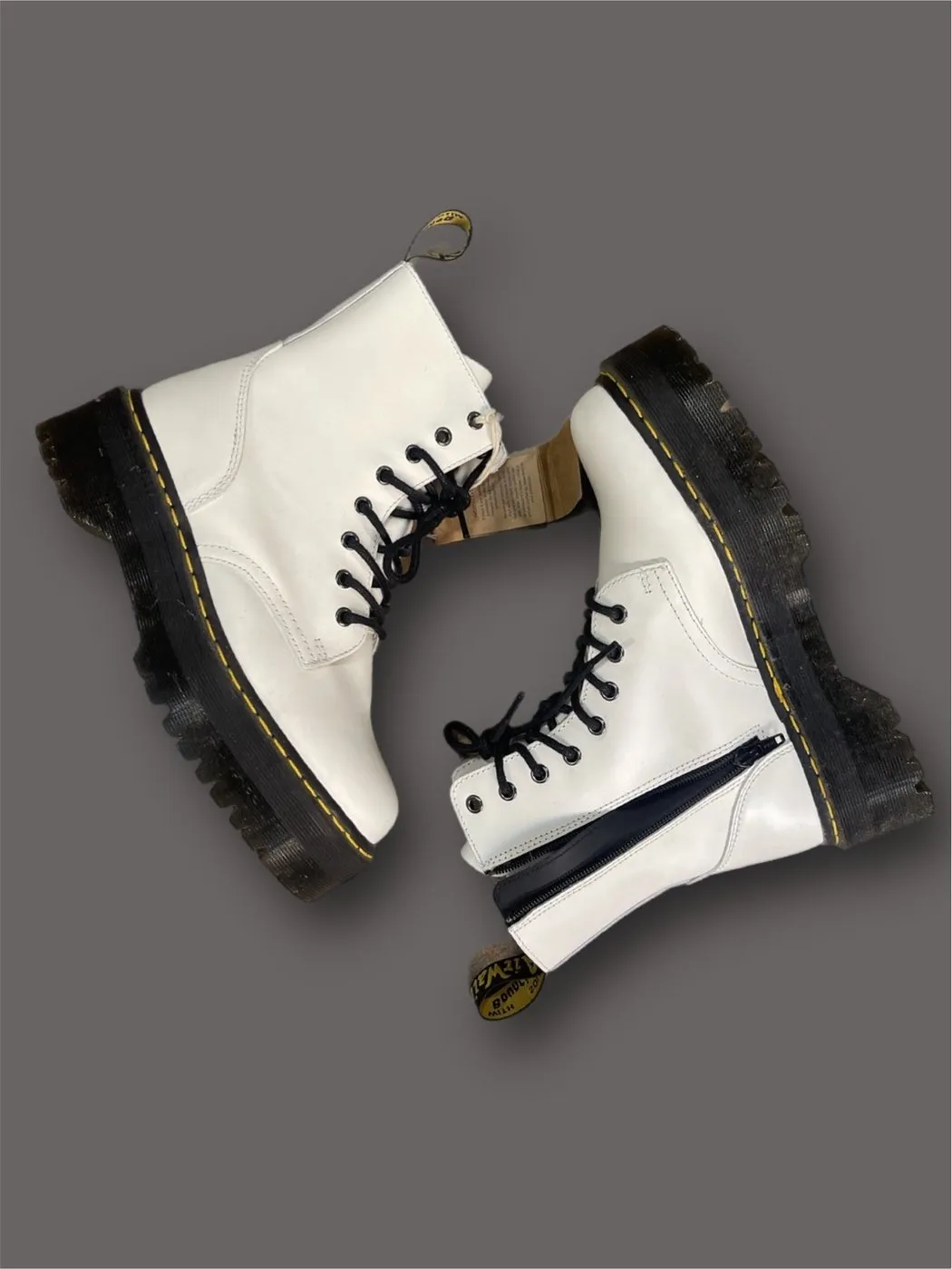 Dr martens jadon bianco vintage nuovo tg 40