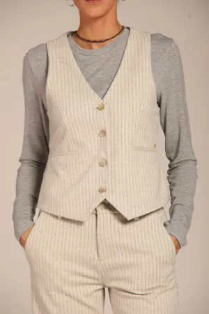 Ellen gilet donna in jersey con pattern riga