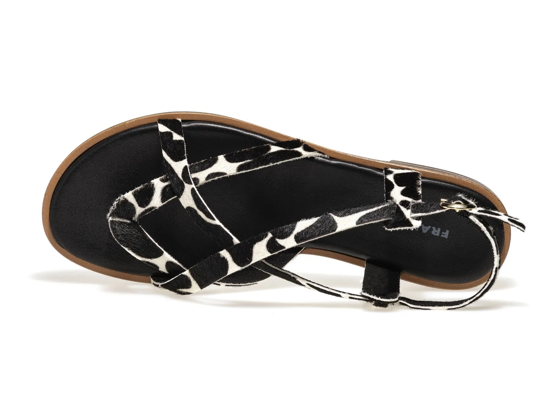 Frau sandali flat infradito animalier in tessuto