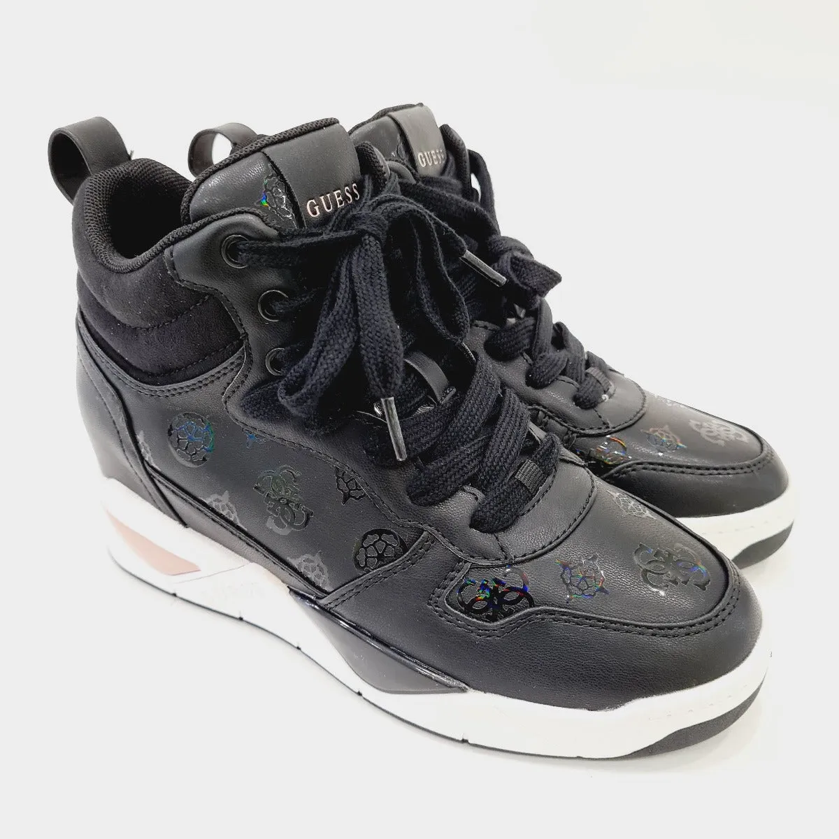 Guess Sneakers pelle black fondo gomma alta 7 cm. (4 cm   3 cm interni) rif. G602