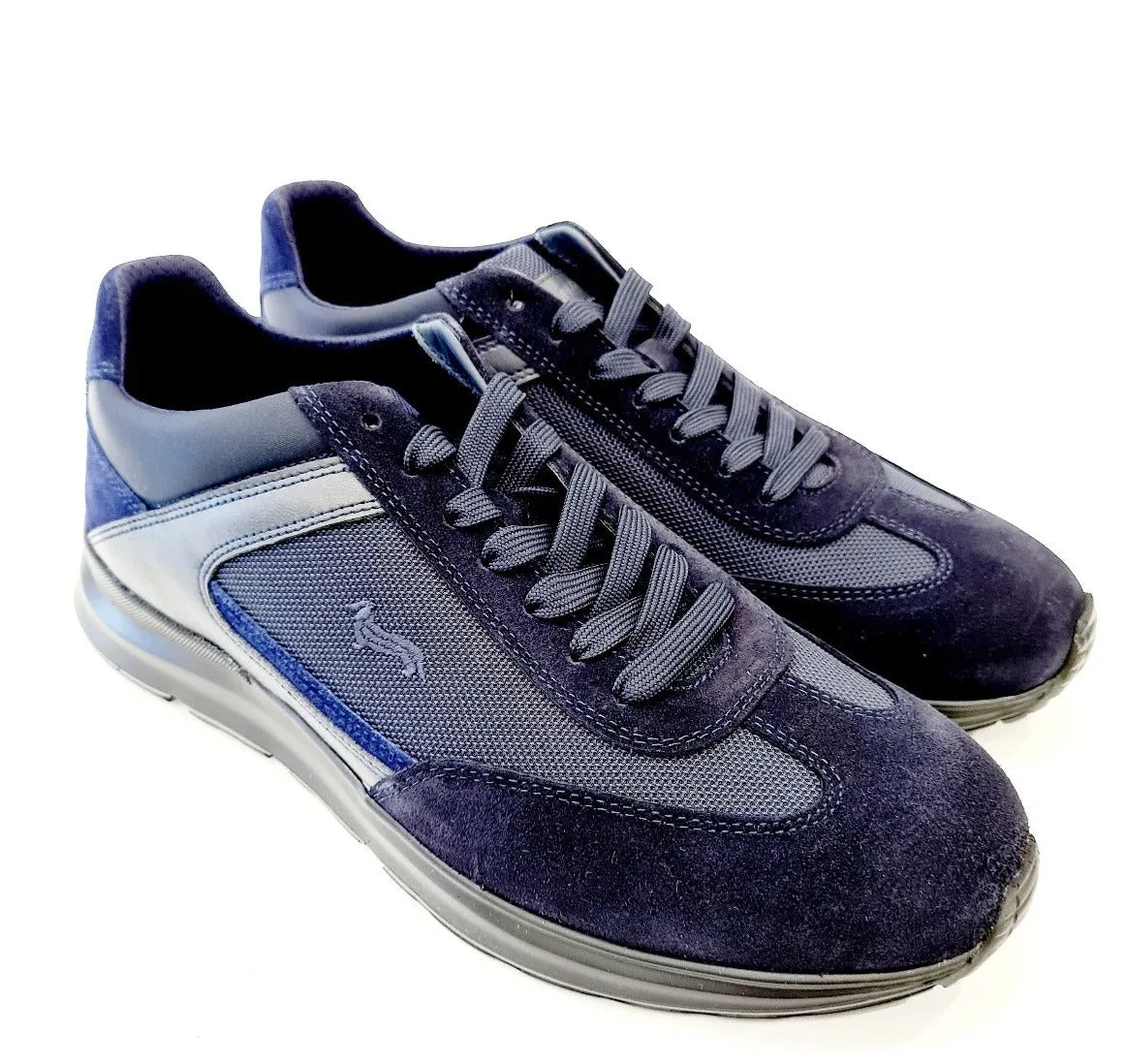 HARMONT&BLAINE SNEAKERS UOMO FONDO GOMMA ALTO 3,5 CM. CAMOSCIO BLU RIF.24