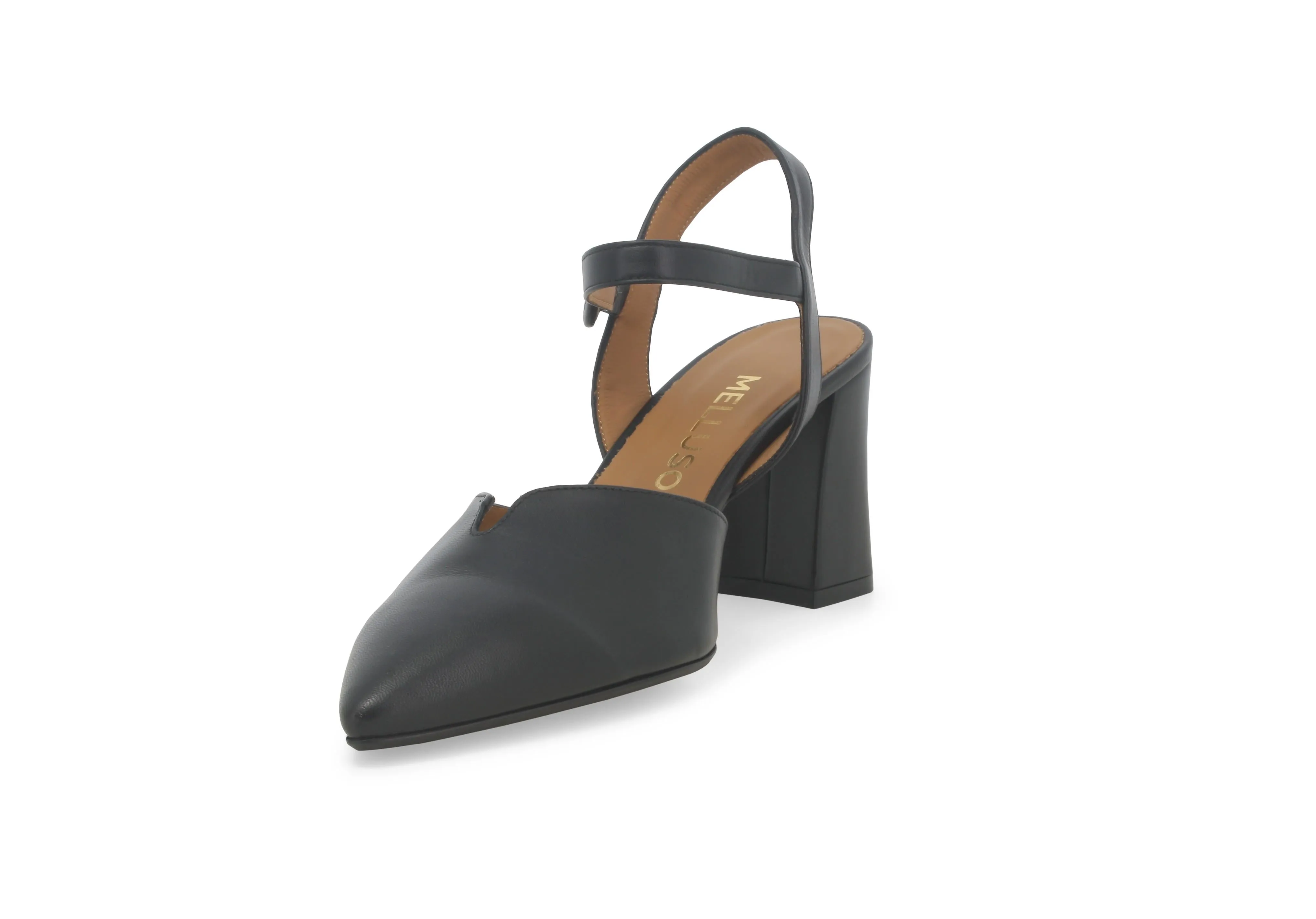 Melluso Décolleté Slingback Estivo Tacco Alto Cinturino Pelle