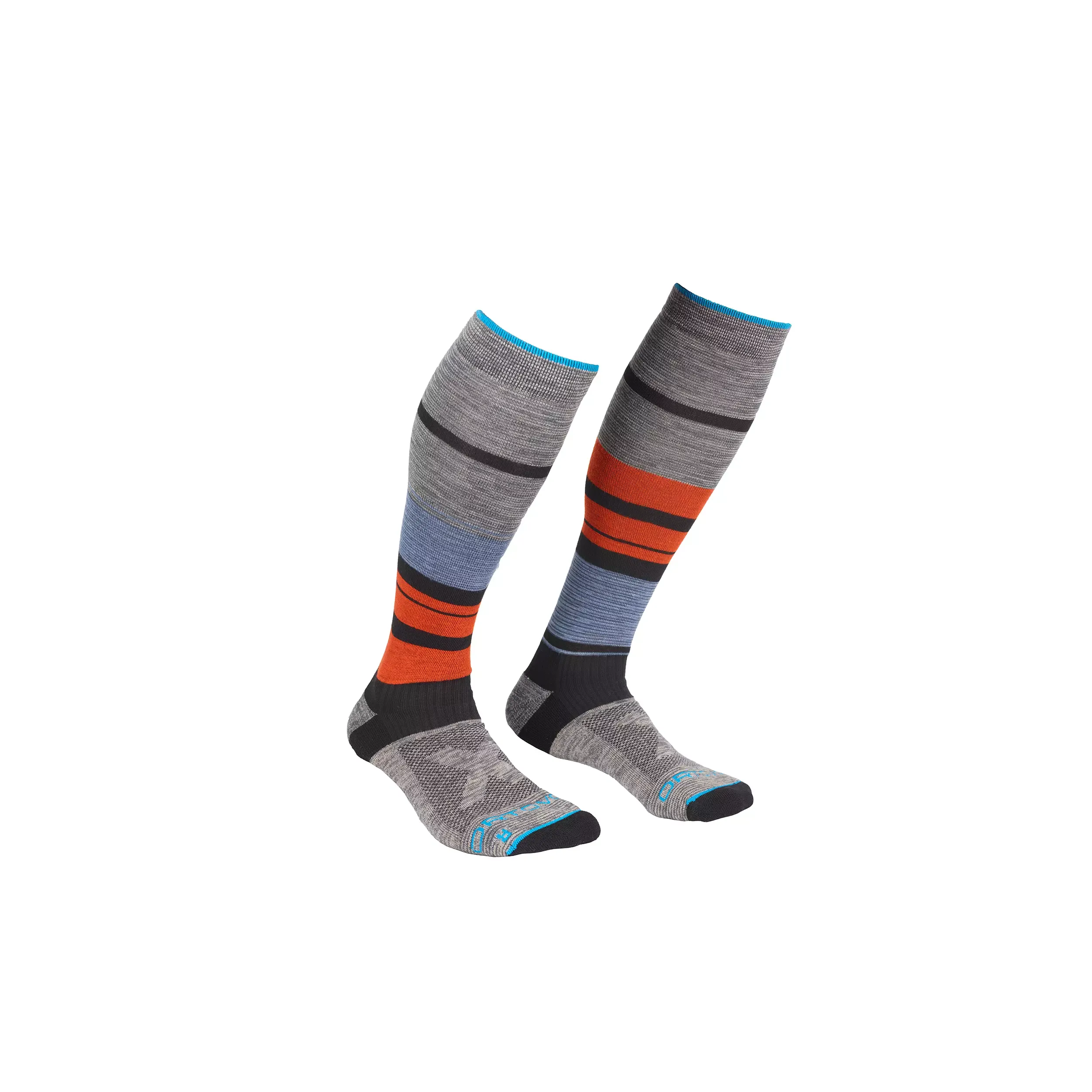 ORTOVOX ALL MOUNTAIN LONG SOCKS WARM CALZE TECNICHE AL GINOCCHIO CALDISSIME, SENZA CUCITURE CON MIX MERINO PER COMFORT TECNICO - MULTICOLOUR