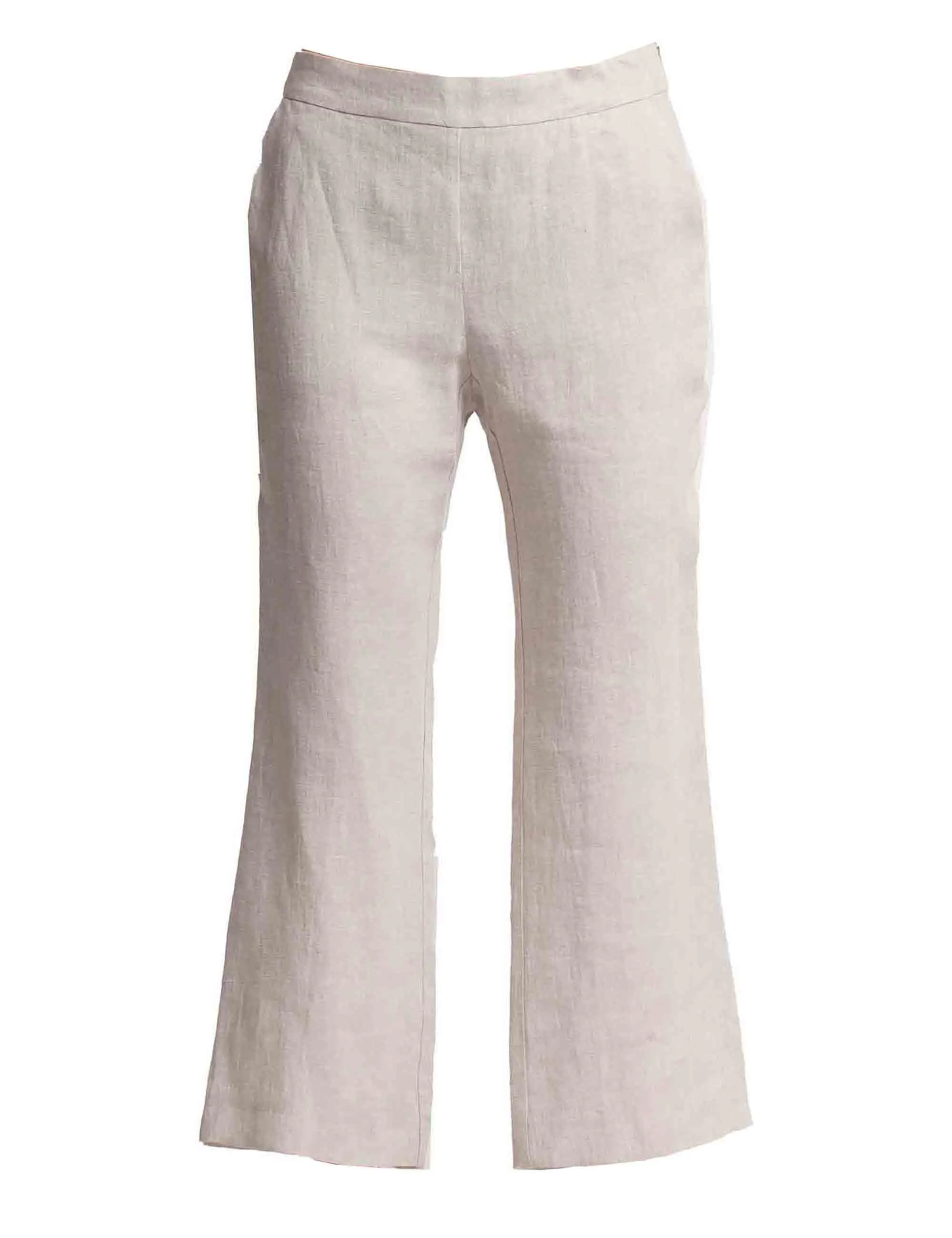 Pantaloni donna Délavé in puro lino beige