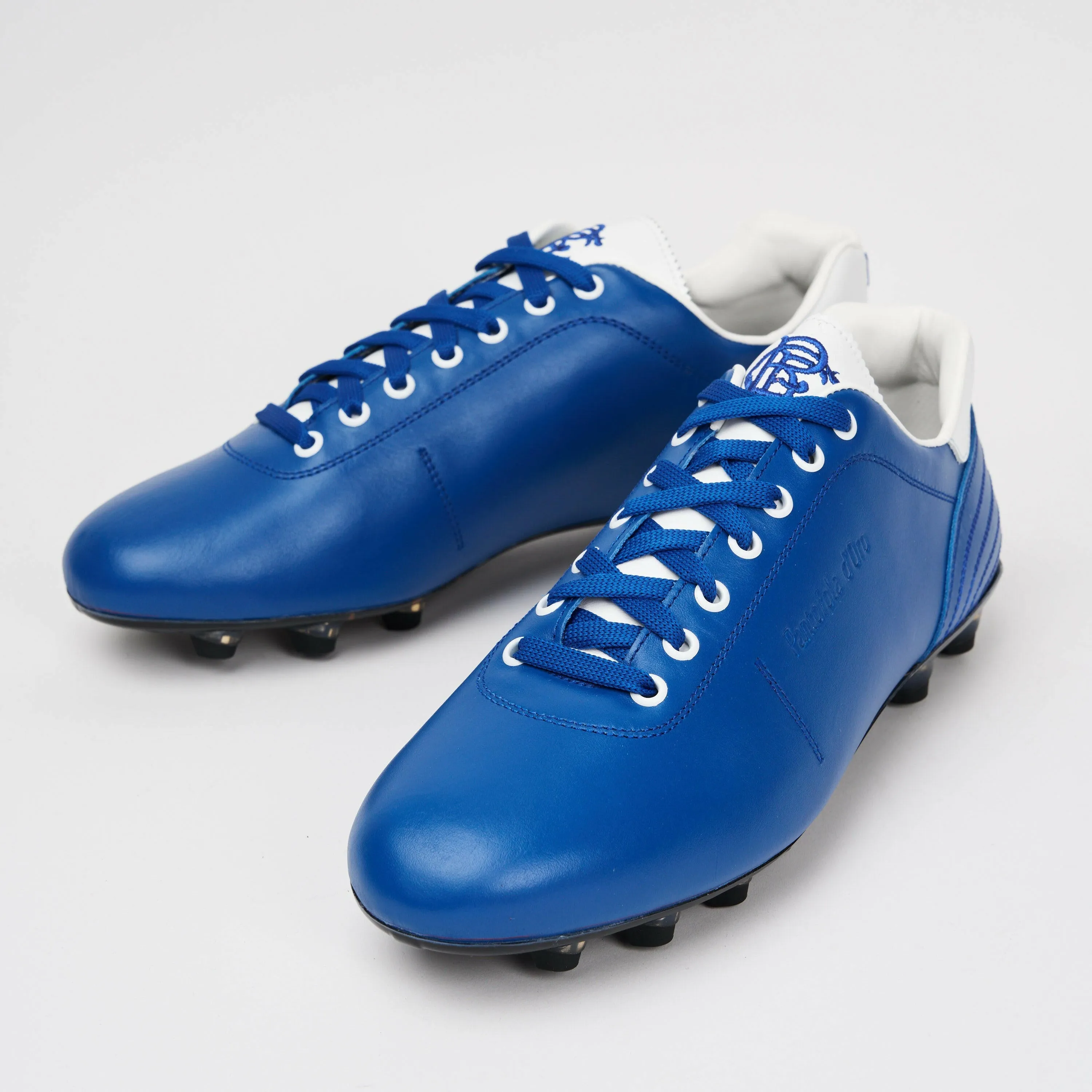 Scarpe da calcio in pelle Lazzarini in pelle blu limited edition Glasgow Rangers