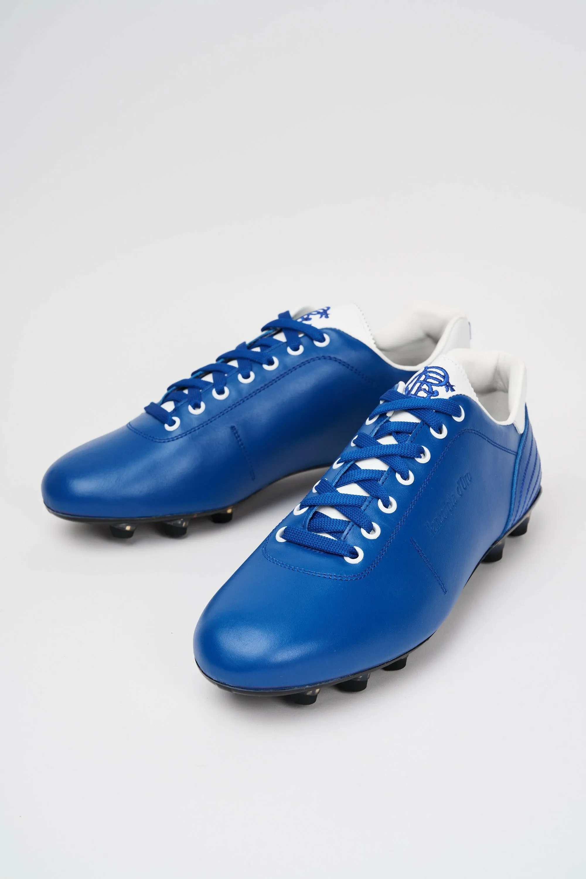 Scarpe da calcio in pelle Lazzarini in pelle blu limited edition Glasgow Rangers