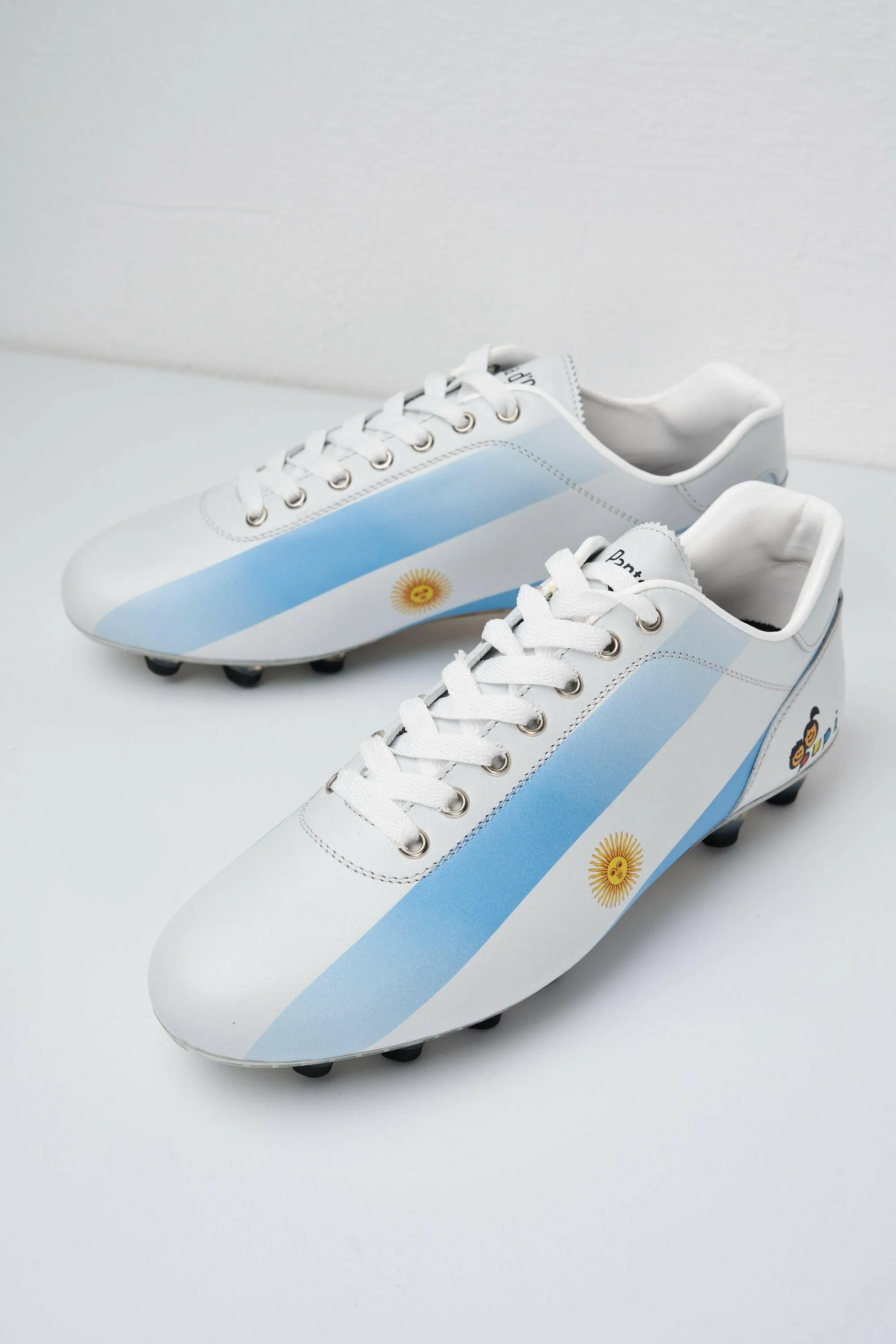 Scarpe da calcio Lazzarini in pelle bianca Limited Edition x Pupi