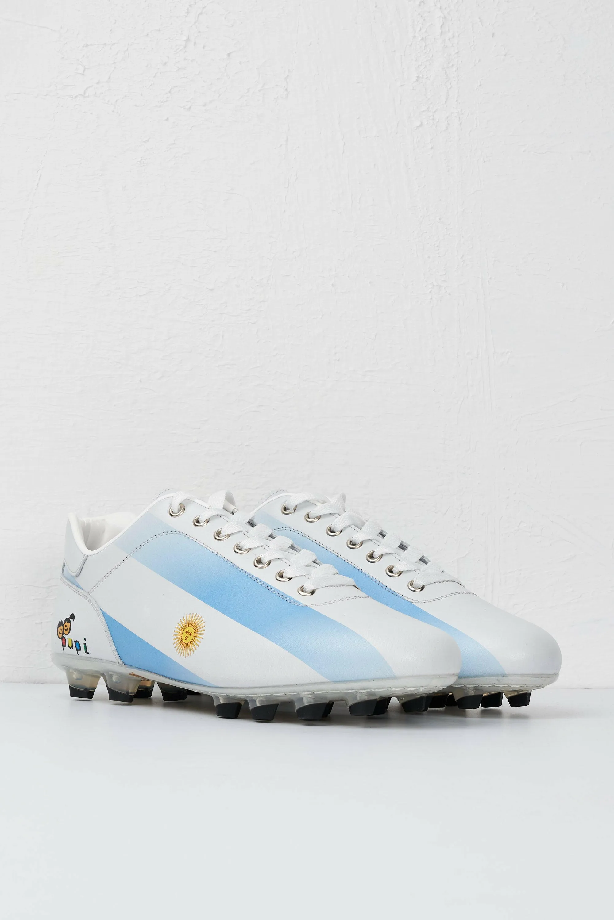 Scarpe da calcio Lazzarini in pelle bianca Limited Edition x Pupi