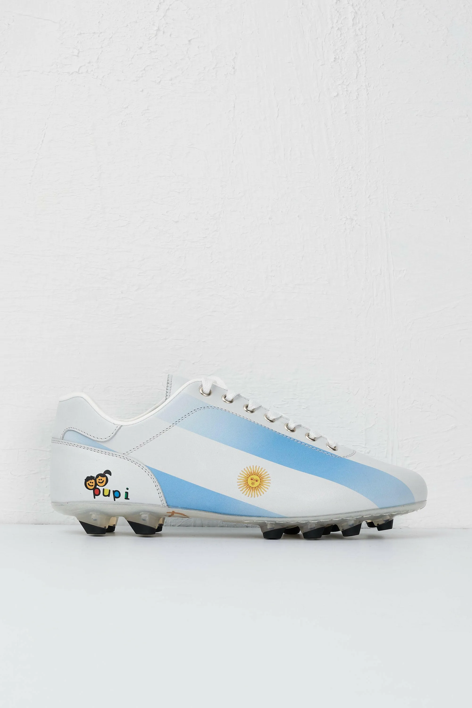 Scarpe da calcio Lazzarini in pelle bianca Limited Edition x Pupi