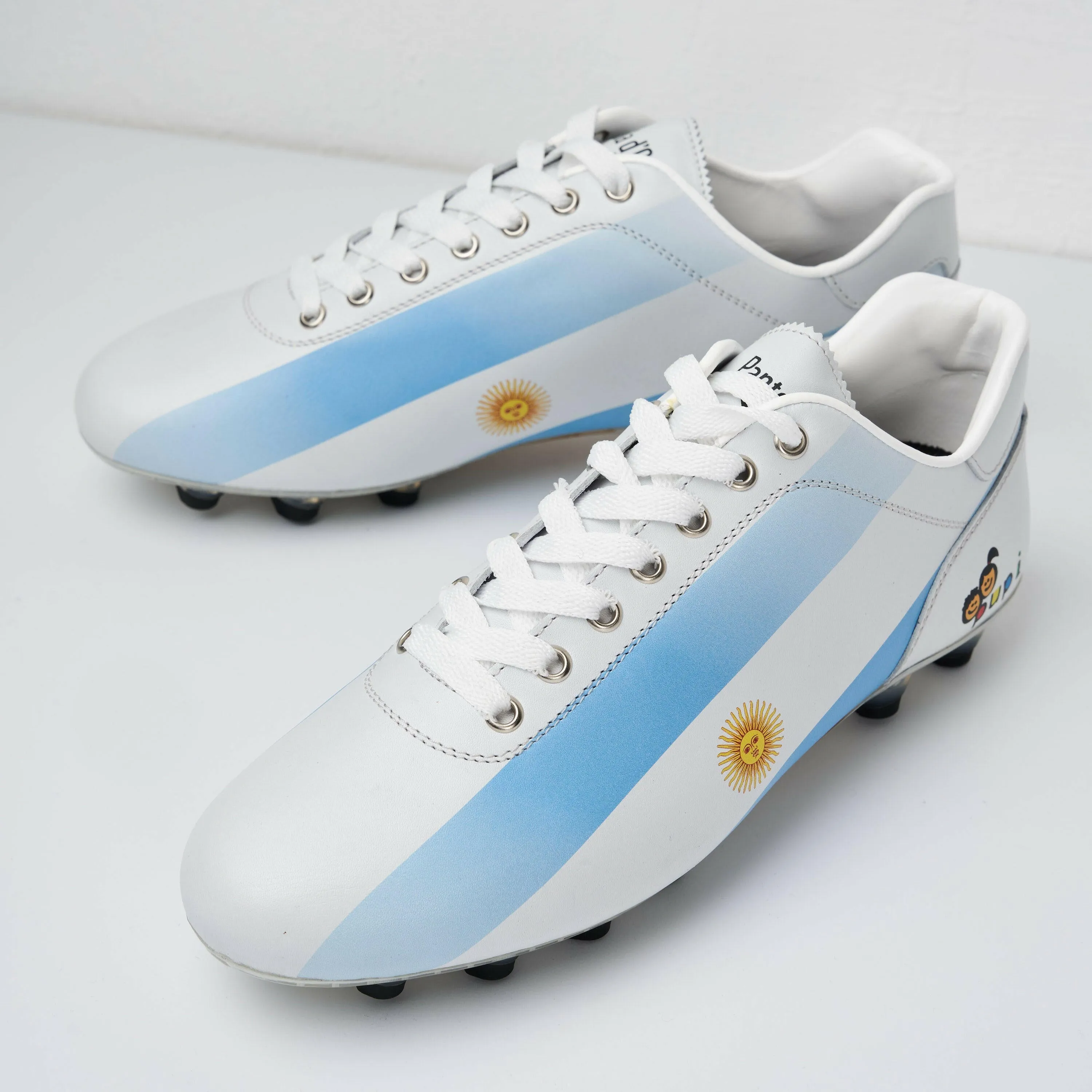 Scarpe da calcio Lazzarini in pelle bianca Limited Edition x Pupi