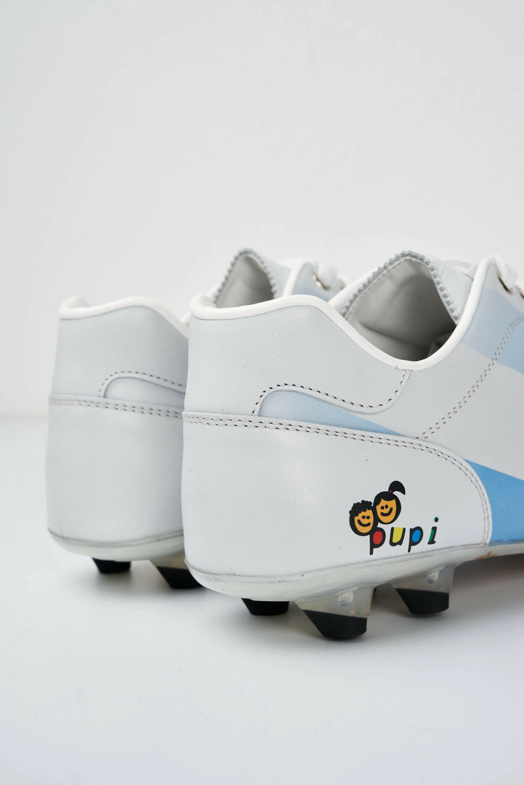 Scarpe da calcio Lazzarini in pelle bianca Limited Edition x Pupi