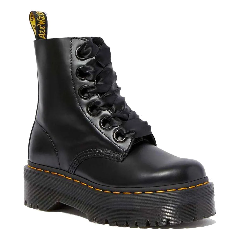 Scarpe Donna DR. MARTENS Stivali Platform linea Molly in Pelle Nera