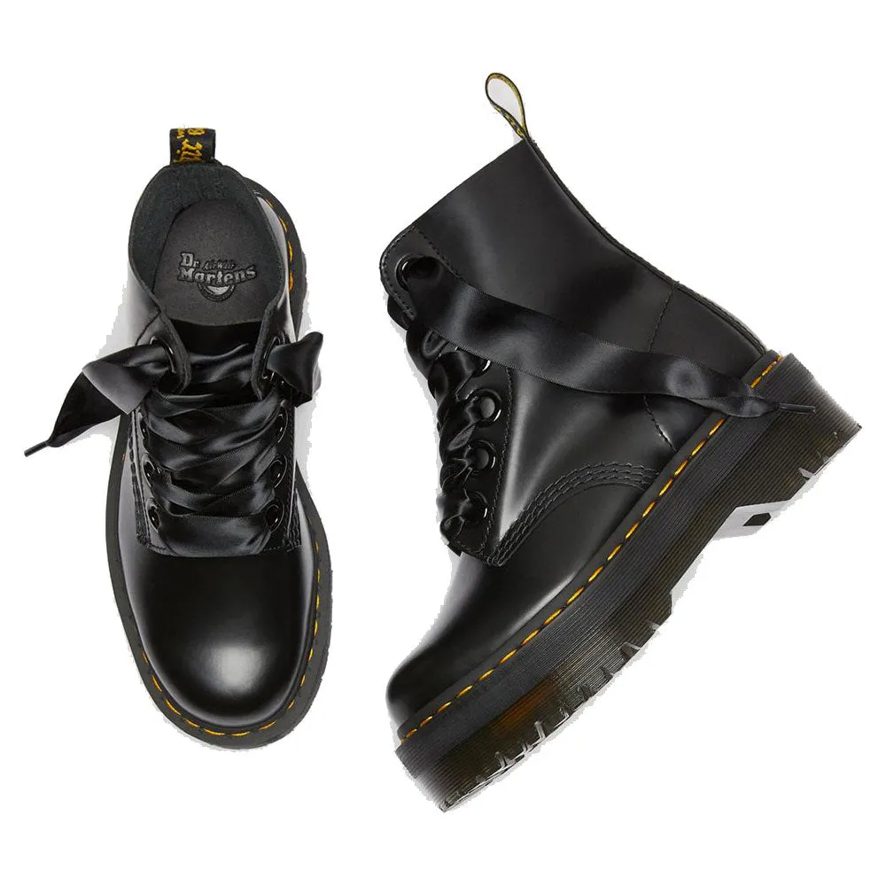 Scarpe Donna DR. MARTENS Stivali Platform linea Molly in Pelle Nera