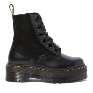 Scarpe Donna DR. MARTENS Stivali Platform linea Molly in Pelle Nera